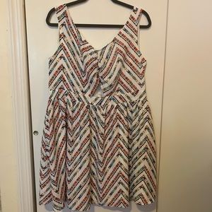 Colorful Chevron Key Hole Cut Out Sundress